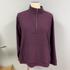 NWT Skechers Go Walk Go Stretch Harmony Rubbed 1/4 Zip Pullover Jacket 3X Merlot